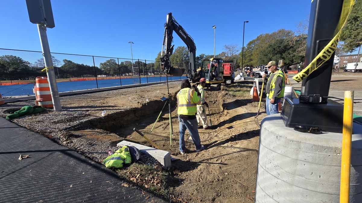 During: drainage structure and grading